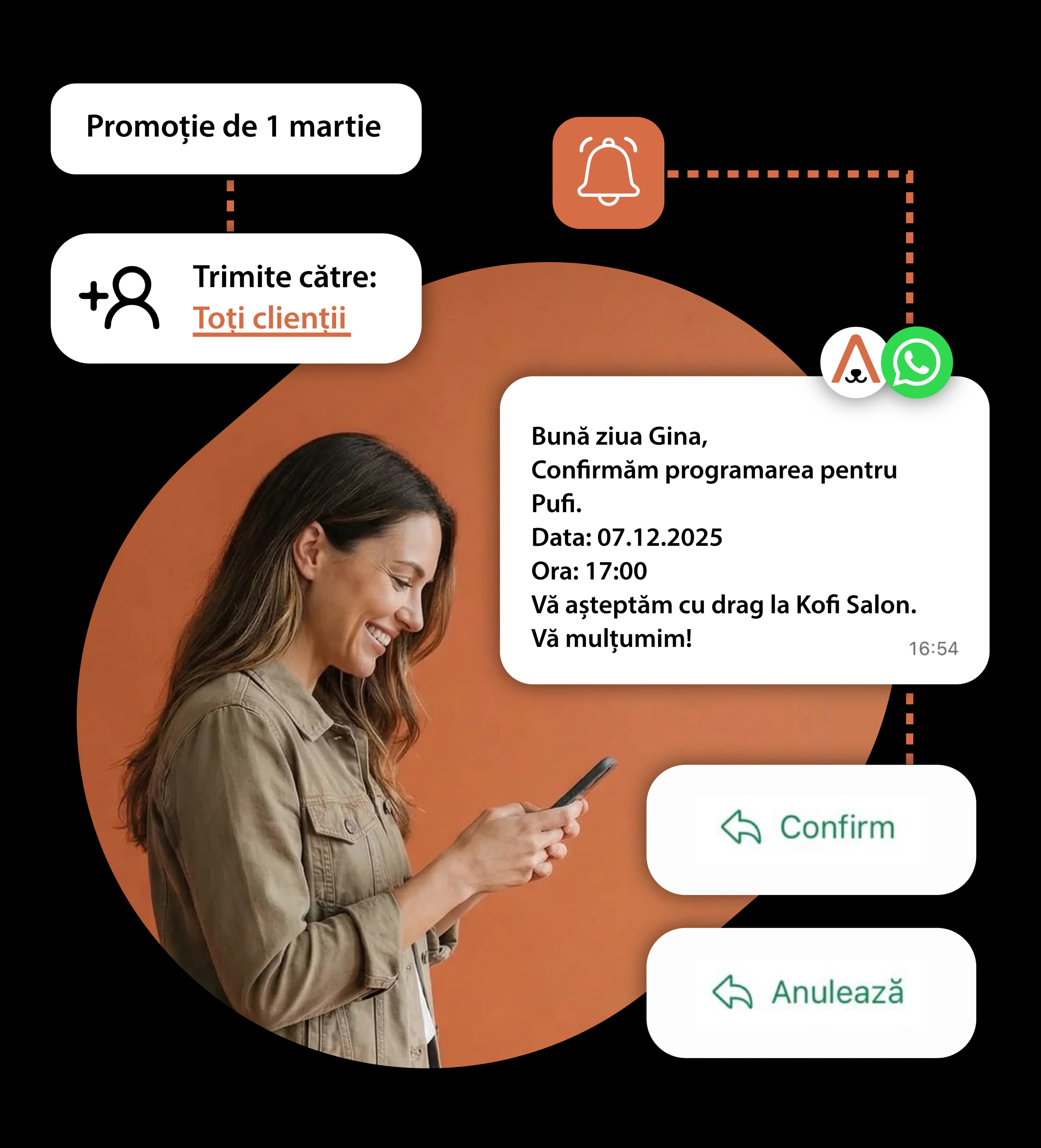 Automated WhatsApp messages for salon