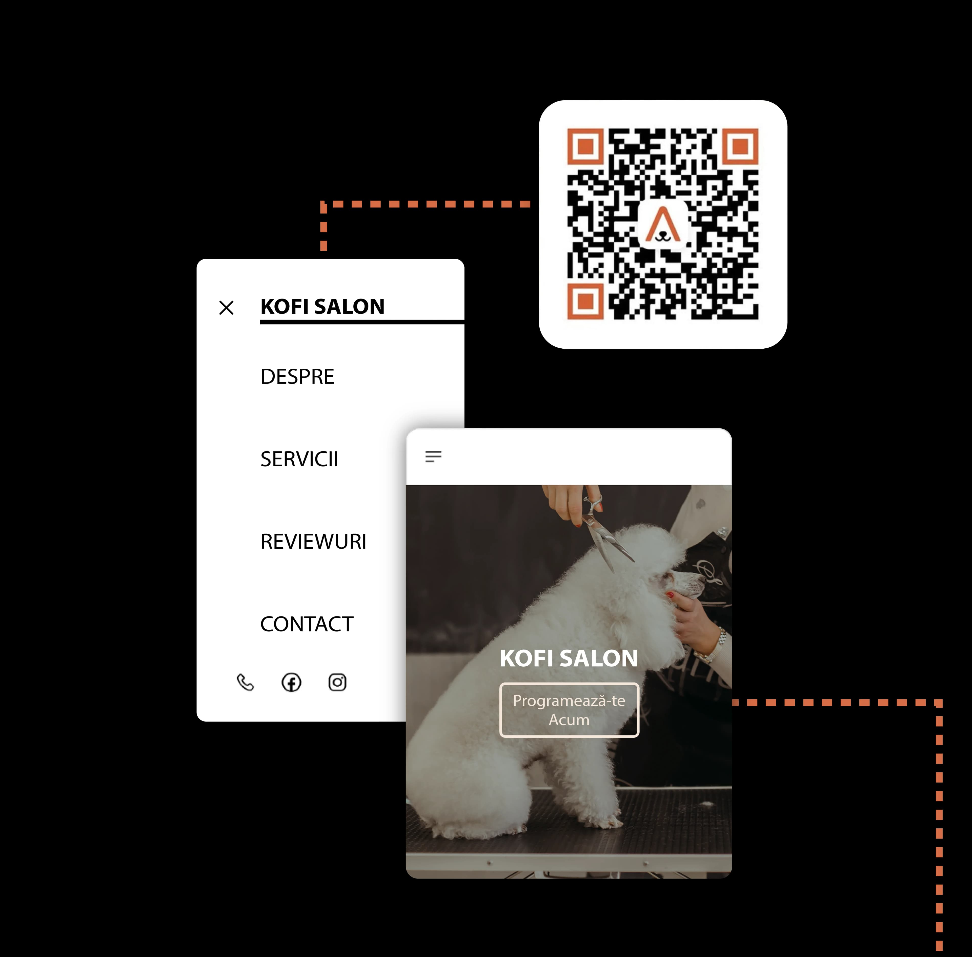 QR code and personalised salon website