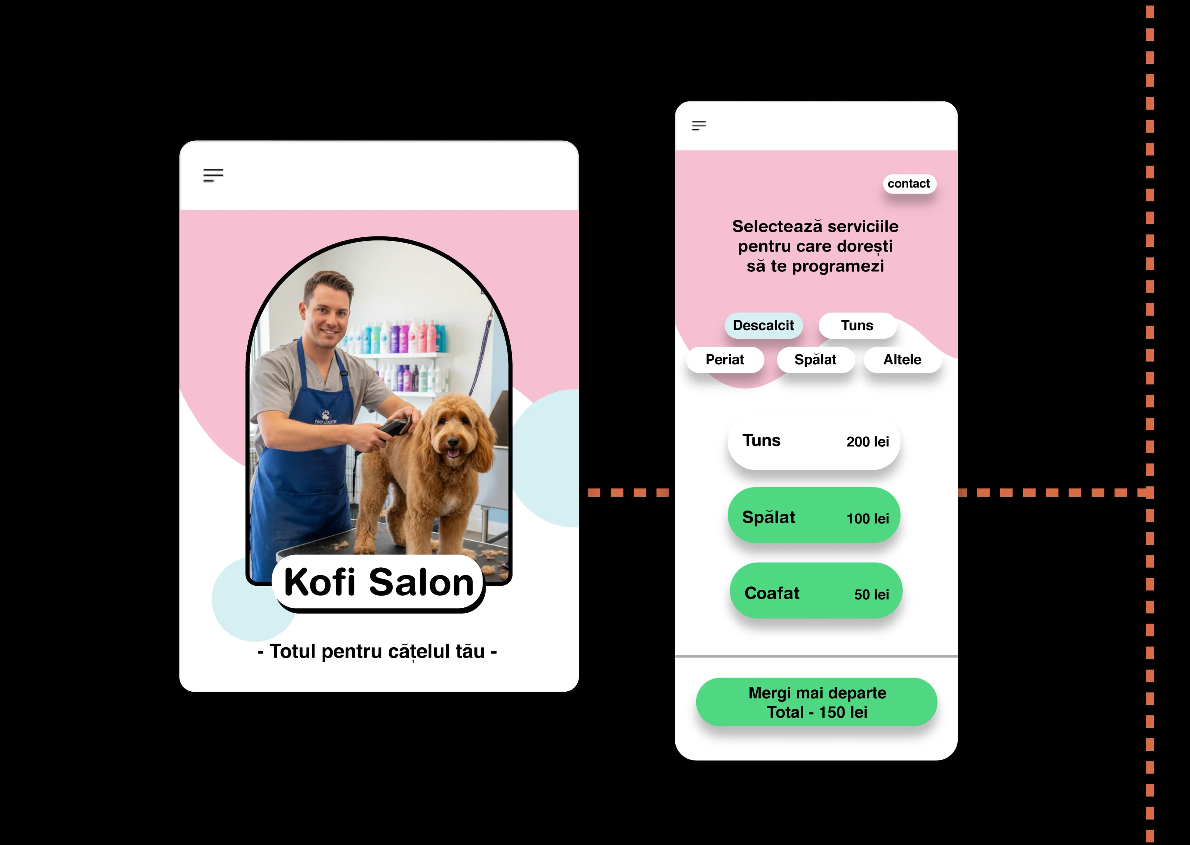 Salon profile and service selection