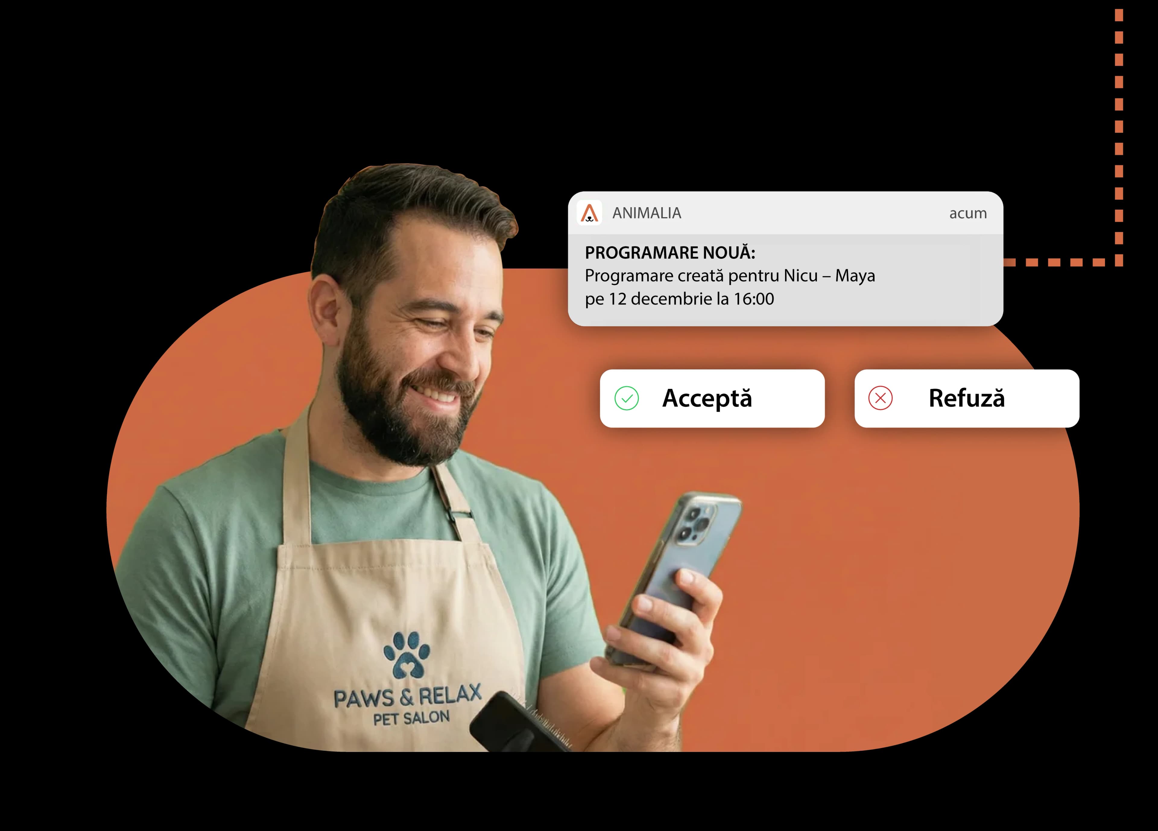 New appointment notification with accept options